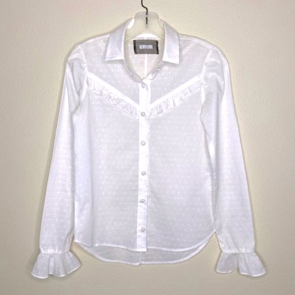 REFORMATION Romantic Ruffle Blouse